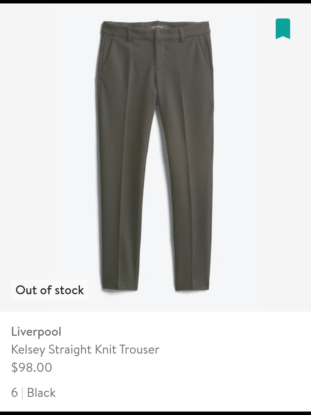 Liverpool Kelsey Straight Knit Trouser - Black